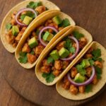 Pasta al pesto con burrata y tomates cherry asados